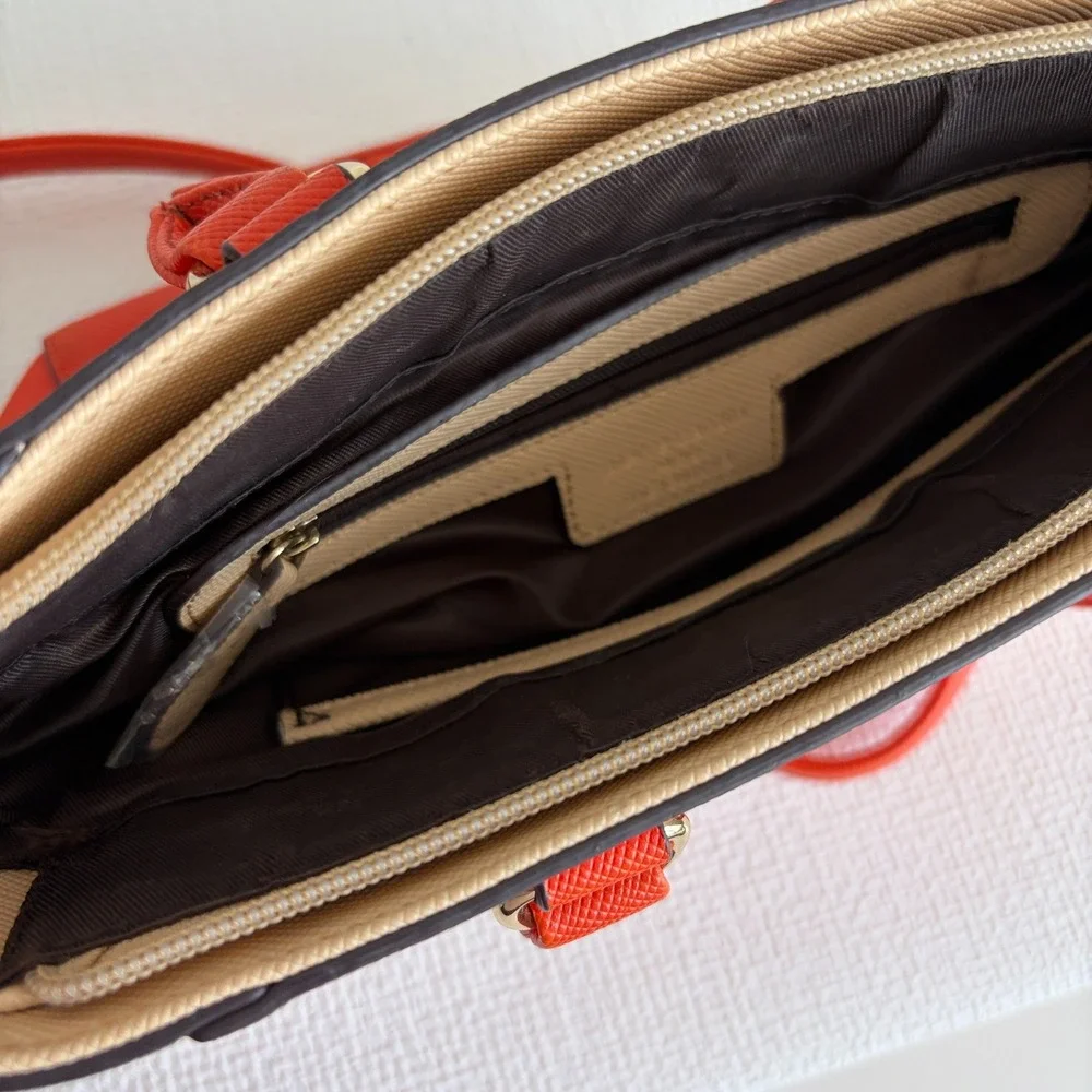Pierre Cardin Satchel Crossbody Bag Orange Medium Classy Capsule Autumn Chic